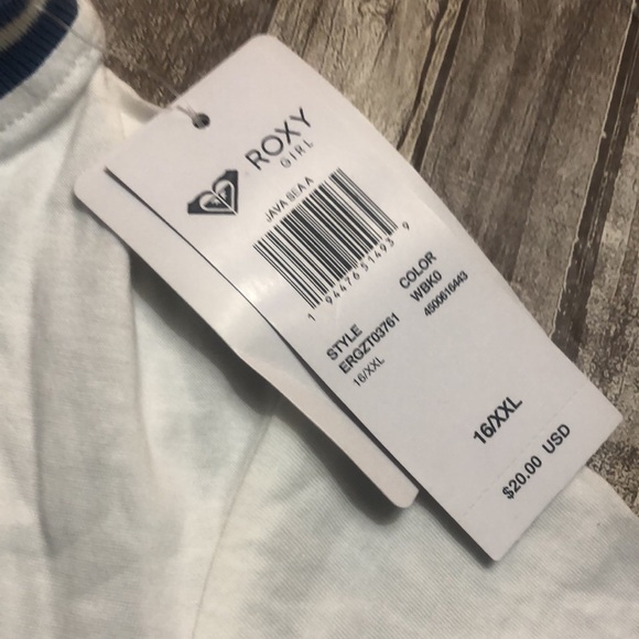 Roxy cute short sleeve white t-shirt NWT - Picture 2 of 10
